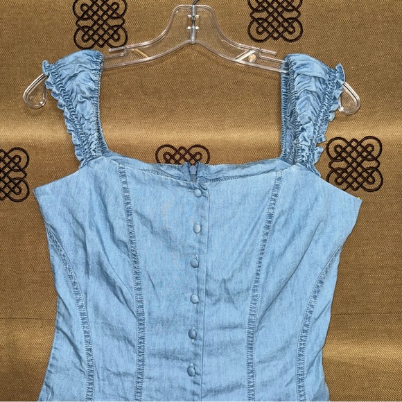 Guess NWT! Sweetheart Light Blue Scarlette Denim Mini Dress Size XS - Picture 6 of 16
